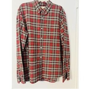 Ralph Lauren Denim Supply Mens LS XL Shirt Red Plaid ButtonDown 100% Cotton